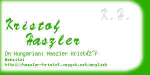 kristof haszler business card